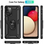 Wholesale Tech Armor Ring Stand Grip Case with Metal Plate for Samsung Galaxy A02S (Black)
